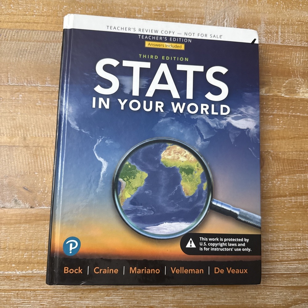 Stats - In Your World | 3rd Edition | Teacher's Edition | 3e, Bock, Craine— GOOD